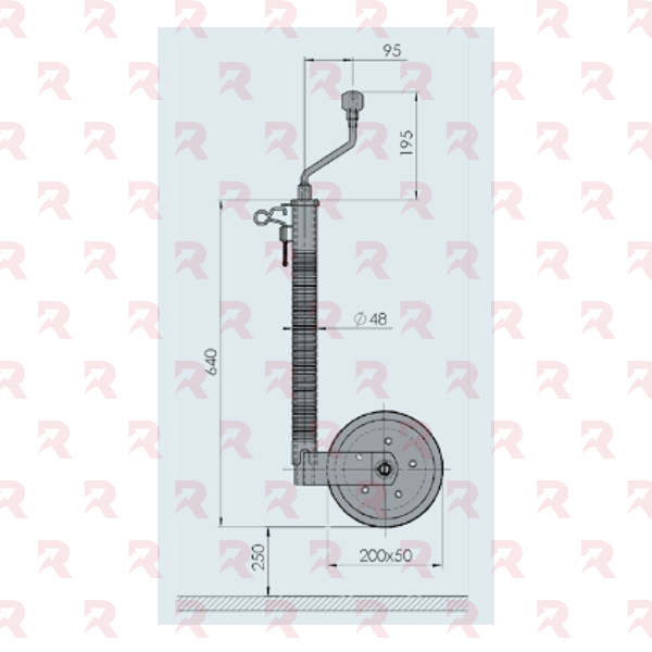 AL-KO RUOTINO TELESCOPICO TUBO Ø mm. 48