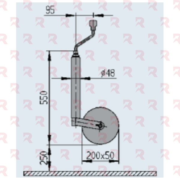 AL-KO RUOTINO TELESCOPICO TUBO Ø mm. 48 – RUOTA LAM. mm. 200X50 – PLUS