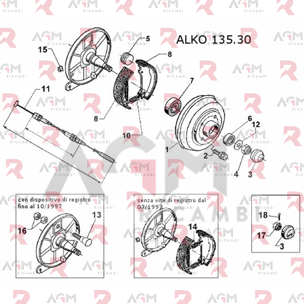 AL-KO TAMBURO FRENO 135.30