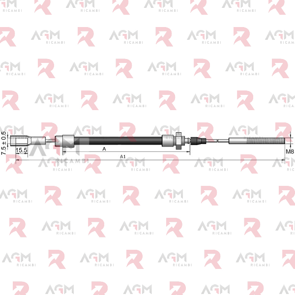 AL-KO CAVO FRENO A MANO mm. 1340/1565