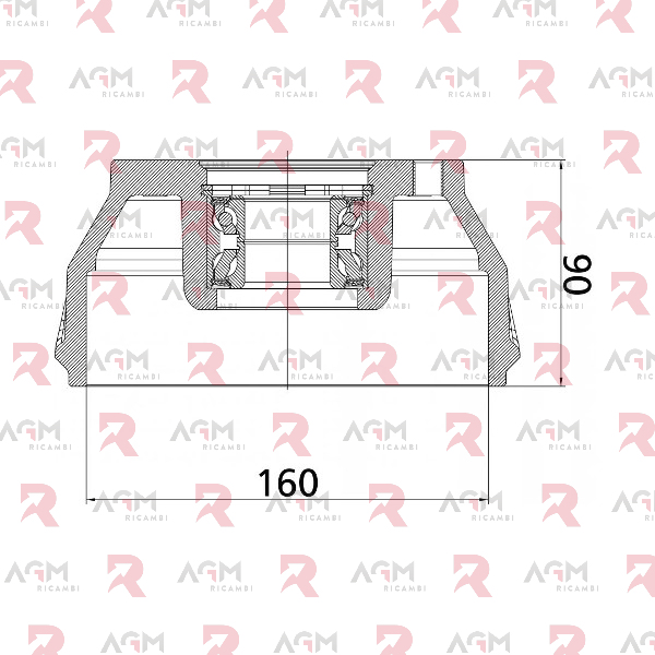 KNOTT TAMBURO FRENO 160×35 COMPACT – H 90 – 4×100