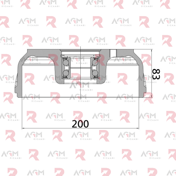 KNOTT TAMBURO FRENO  200×50 – H 83 – 4×100