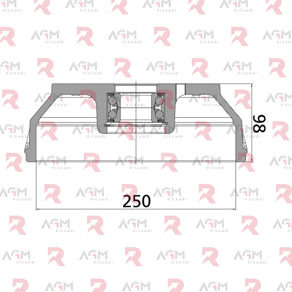 KNOTT TAMBURO FRENO 250×40 – H 98 – 5×112