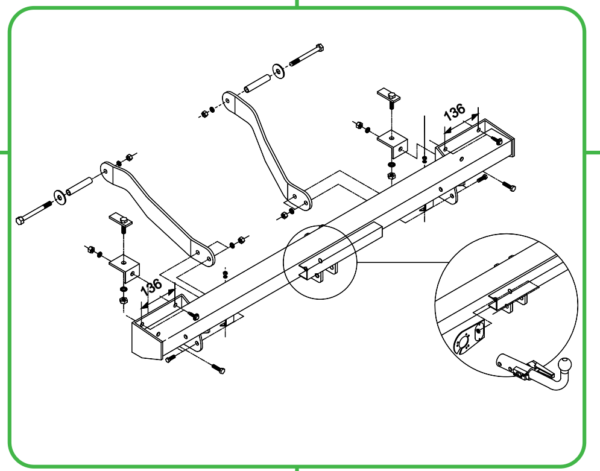 Gancio traino estraibile X250/290 Van c/omologazione per veicoli di costruttori vari