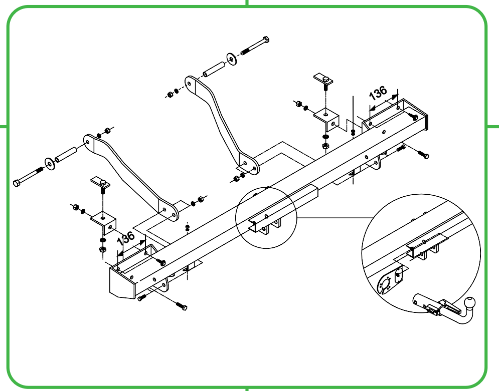 Gancio traino estraibile X250/290 Van c/omologazione per veicoli di costruttori vari