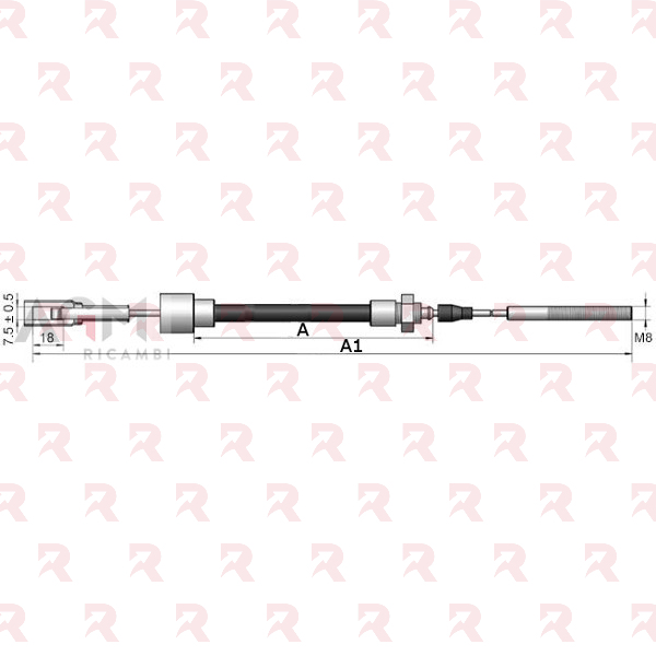 GSM CAVO FRENO A MANO mm. 1480/1745