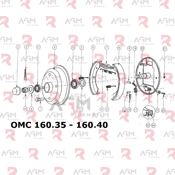 OMC TAMBURO FRENO Ø mm. 160 – 4×98