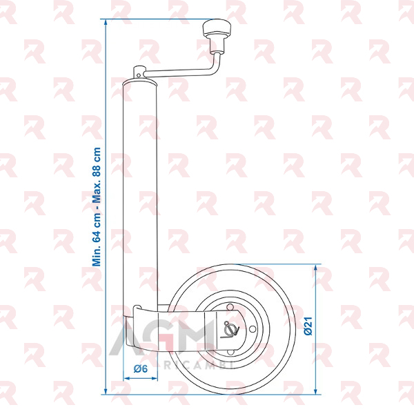 RUOTINO TELESCOPICO TUBO Ø mm. 60