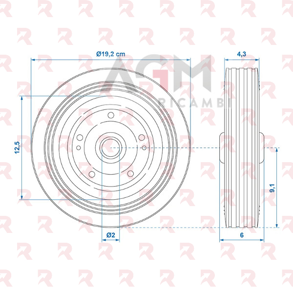 RUOTA IN GOMMA PIENA 200×50