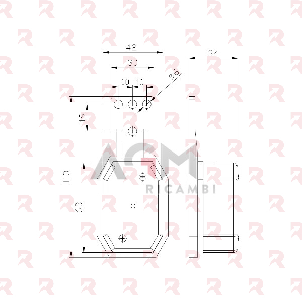 FANALE INGOMBRO CON CATADIOTTRO BIANCO 12V