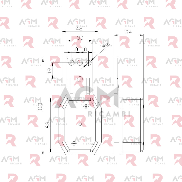 FANALE INGOMBRO CON CATADIOTTRO BIANCO 12V