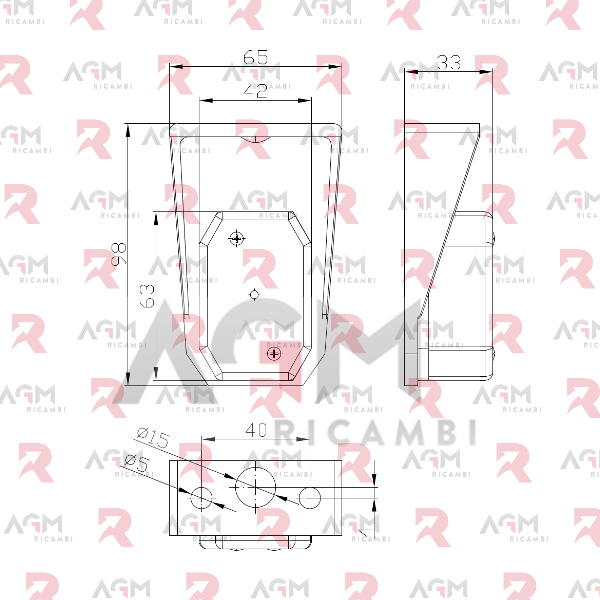 FANALE INGOMBRO LATERALE CON CATADIOTTRO BIANCO 12/36V  (CAVO 2×0,75 – CM. 40)