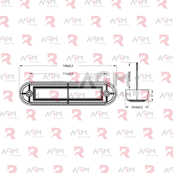 FANALE INGOMBRO LATERALE CON CATADIOTTRO ARANCIO 12/24V – CAVO CM. 30