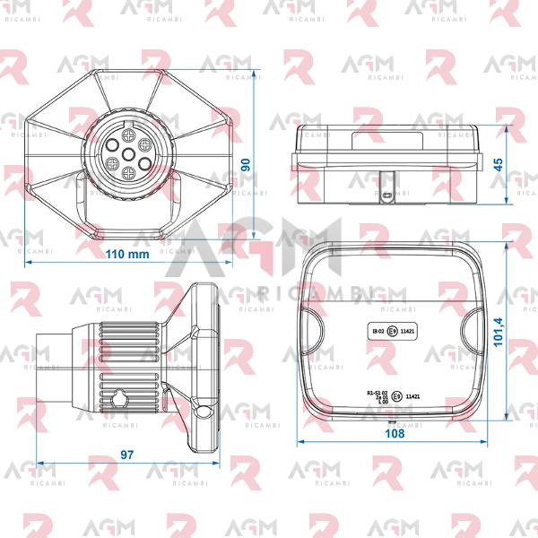 KIT FANALI POST. C/MAGNETI – WIRELESS (BLUETOOTH) SPINA 7 POLI