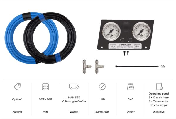 Option 1 with Crafter ’17 panel RHD (and 2x 10 m air hose)