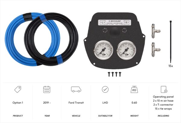 Option 1 with Transit ’19 – panel (and 2x 10 m air hose)