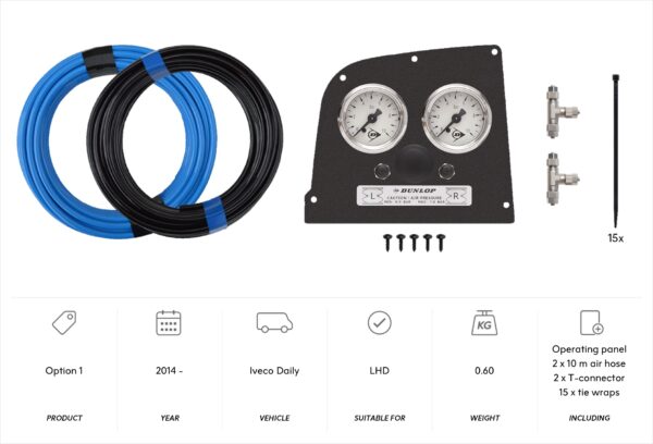 Option 1 with Iveco ’14 panel (and 2x 10 m air hose)