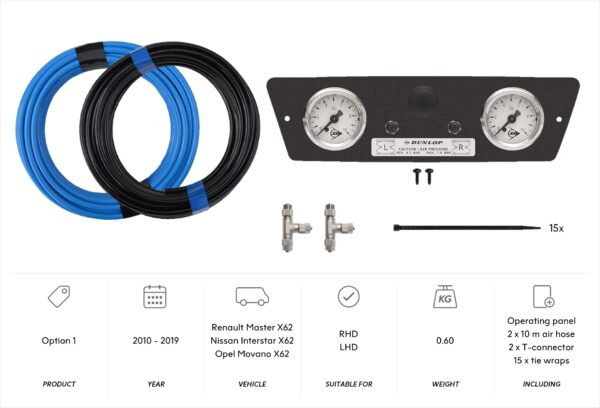 Option 1 with Master X62 panel (and 2x 10 m air hose)