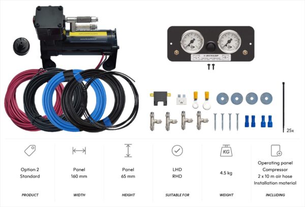 Option 2 with standard panel (and 2x 10 m air hose)