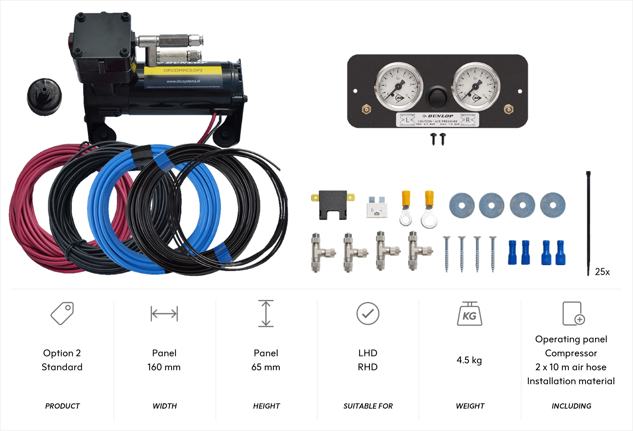 Option 2 with standard panel (and 2x 10 m air hose)