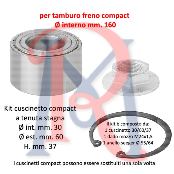 Kit cuscinetto compact mm. 30x60x37